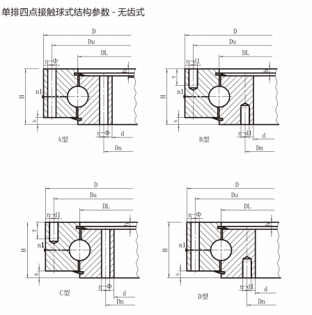 (QU系列)單排四點接觸球式回轉(zhuǎn)支承無齒